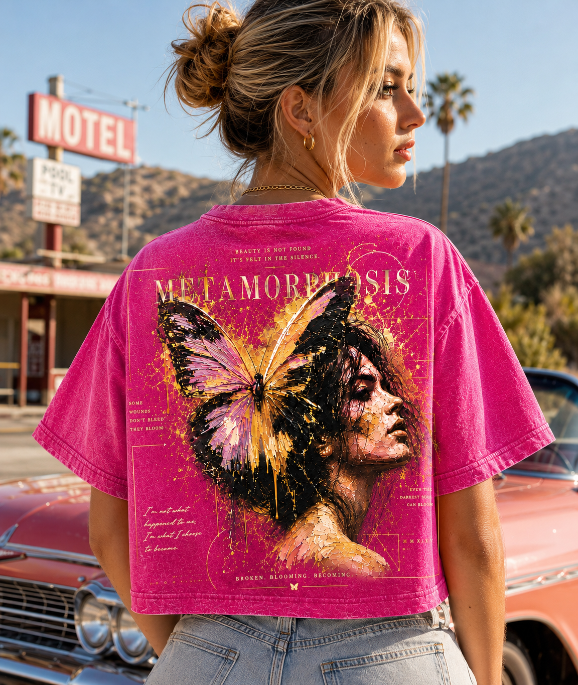 Metamorphosis Butterfly Vintage Crop Top