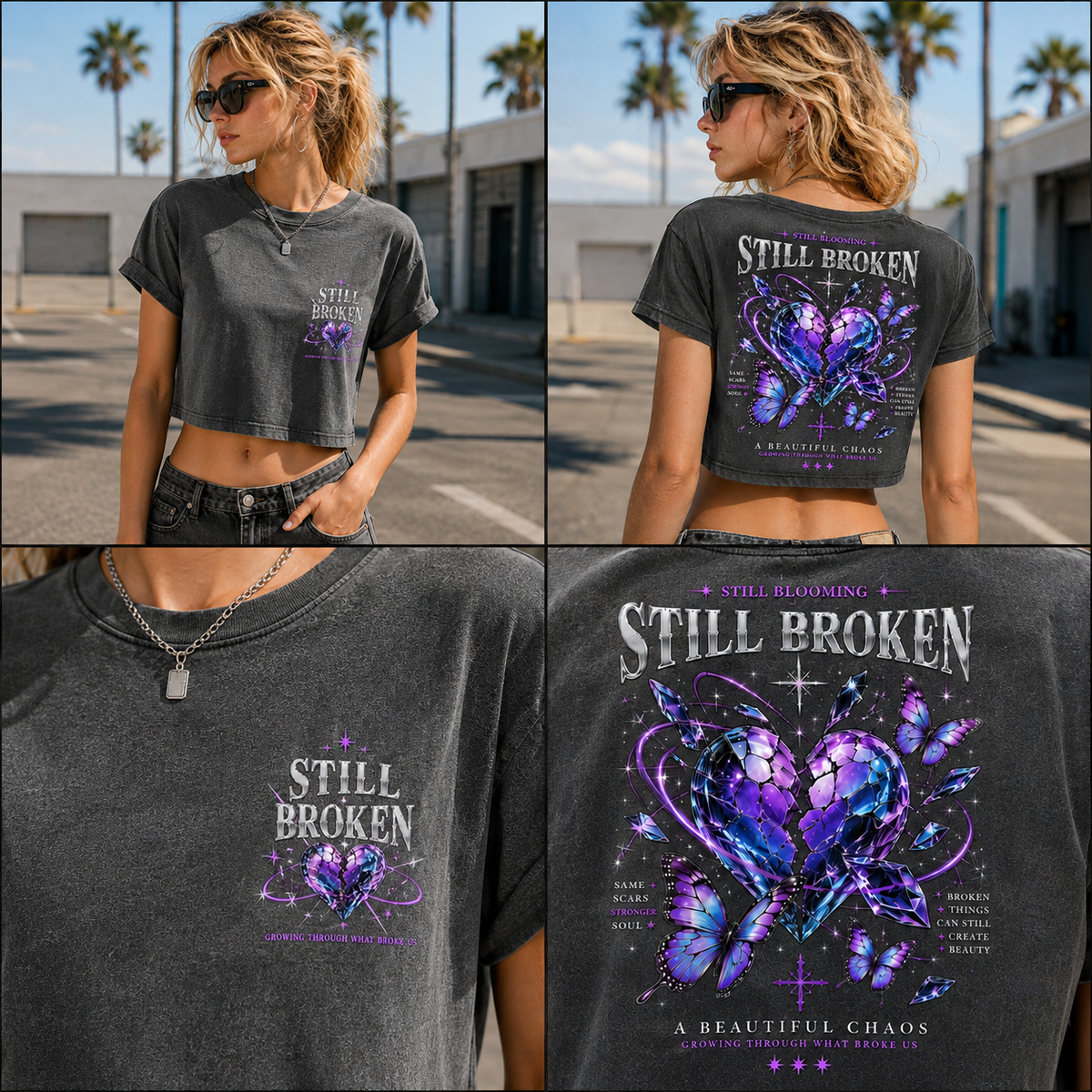 Still Broken – Vintage Butterfly Crop Top