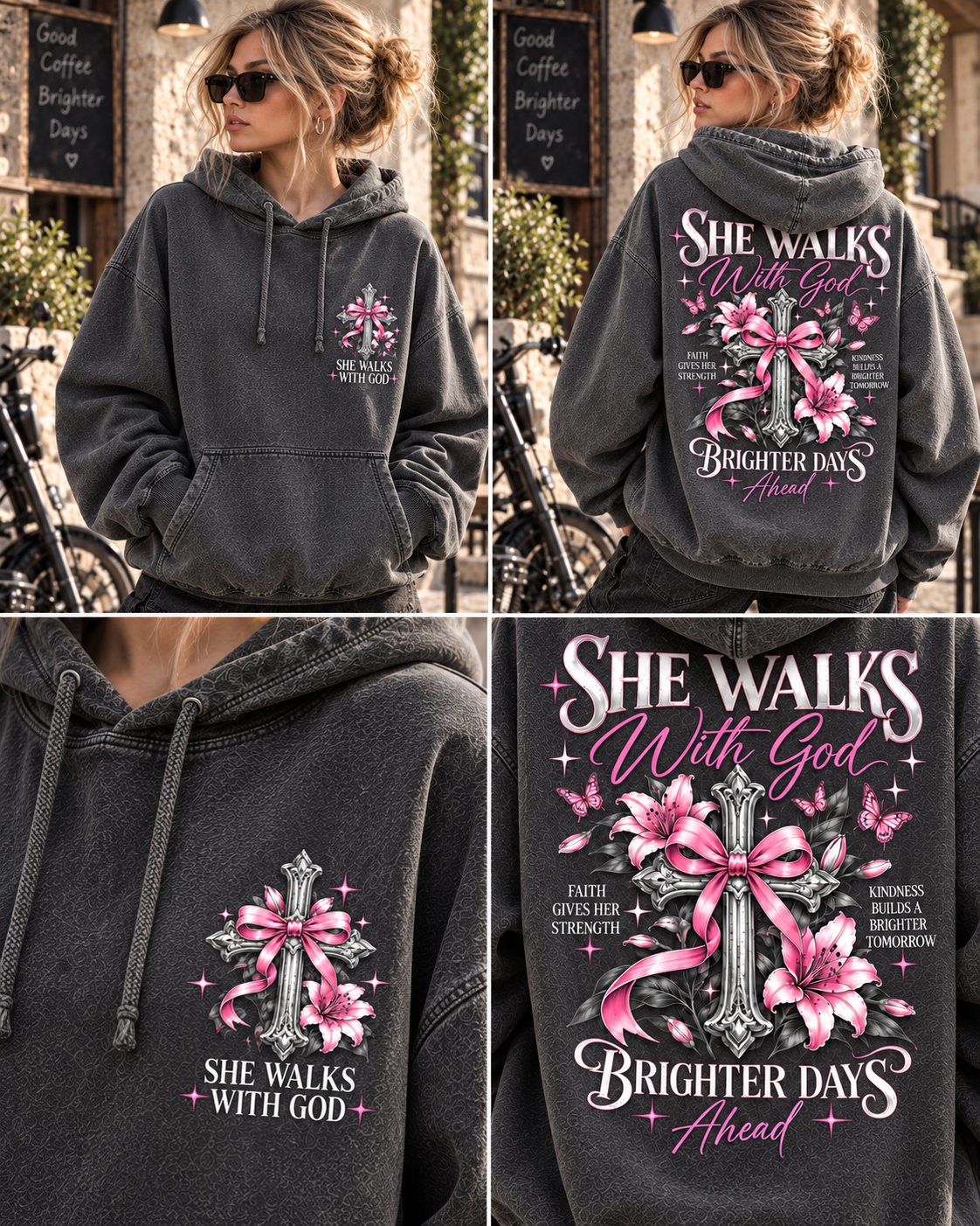 She Walks With God – Brighter Days Vintage Hoodie