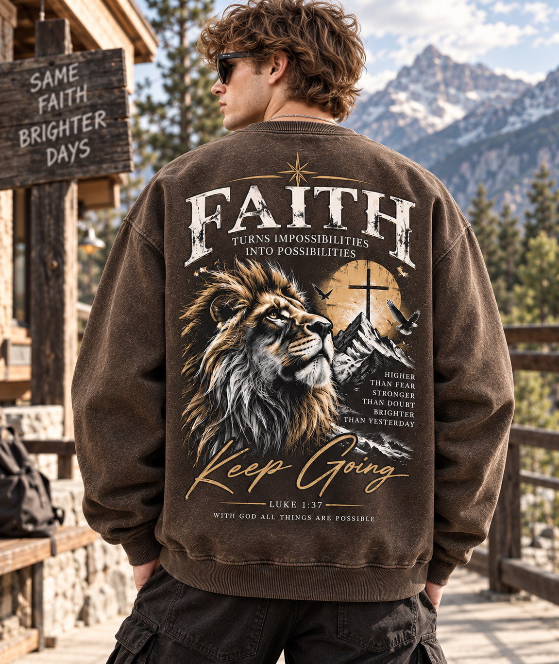 Faith Lion Vintage Sweatshirt