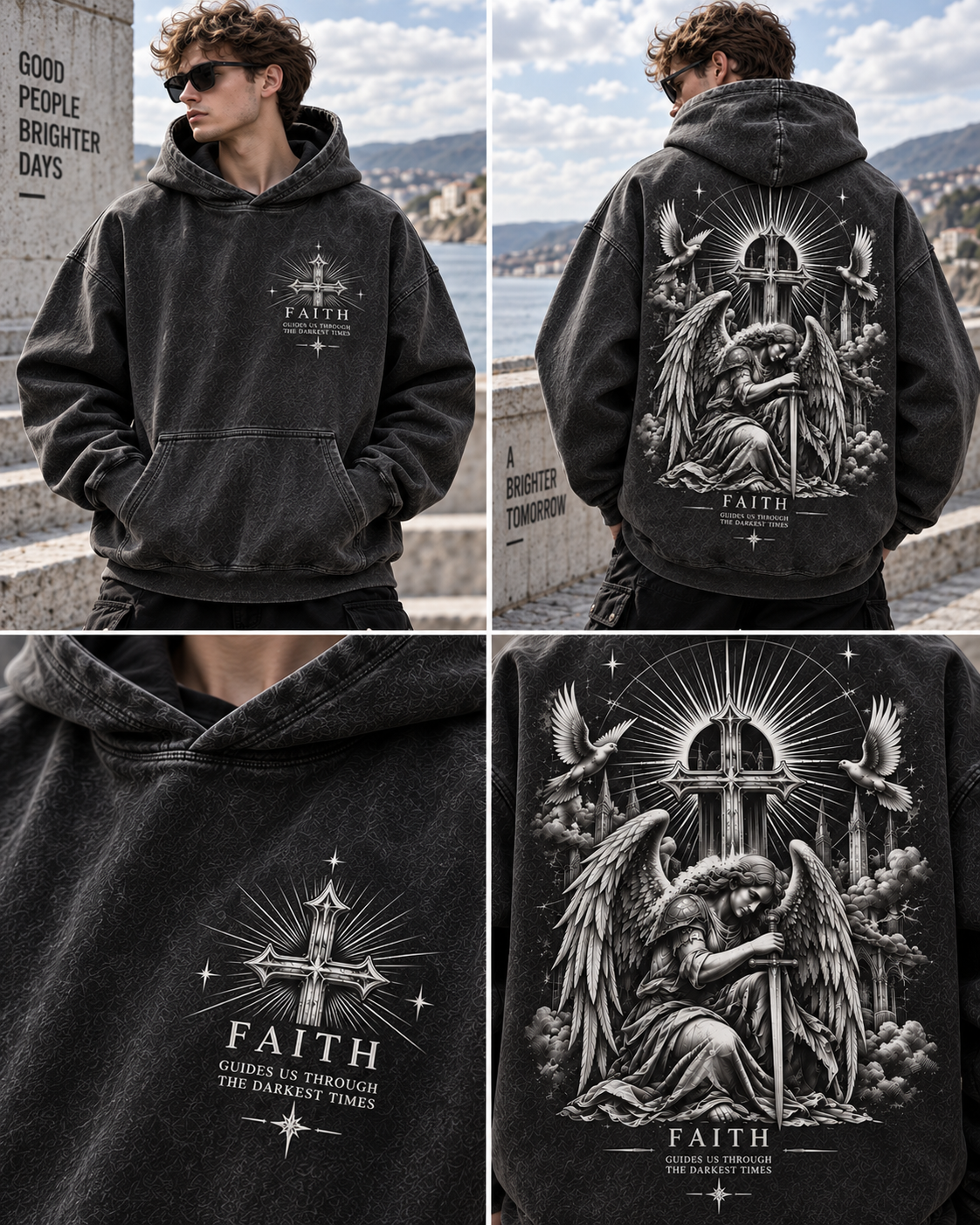 Faith Angel Vintage Hoodie – Faith Guides Us Through the Darkest Times