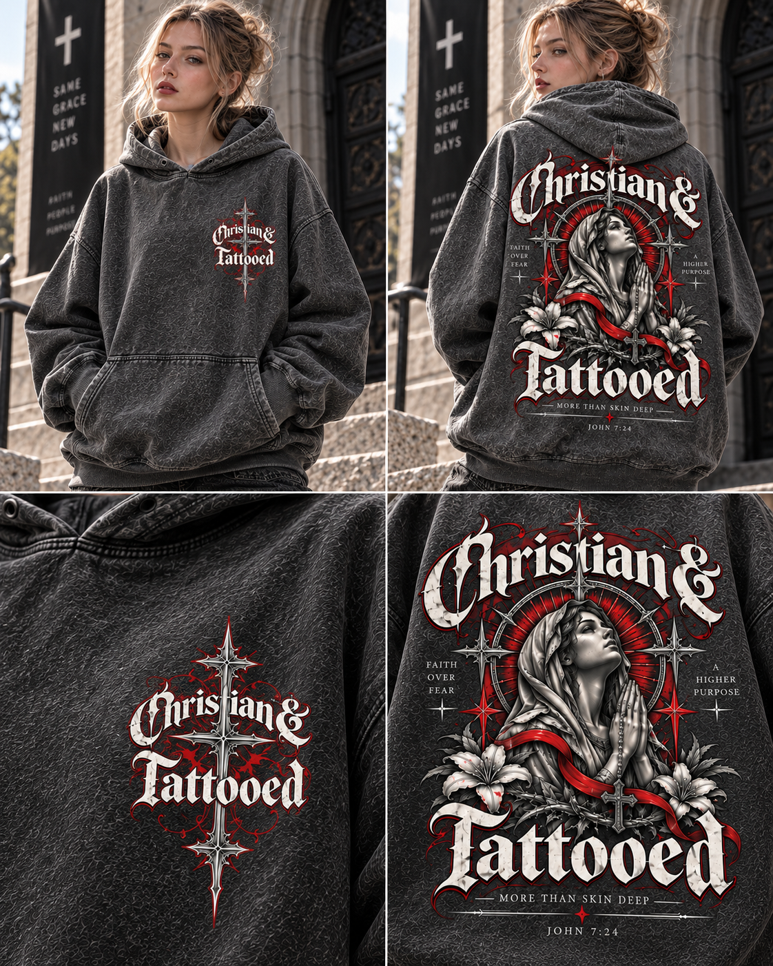 Christian & Tattooed – Vintage Faith Hoodie