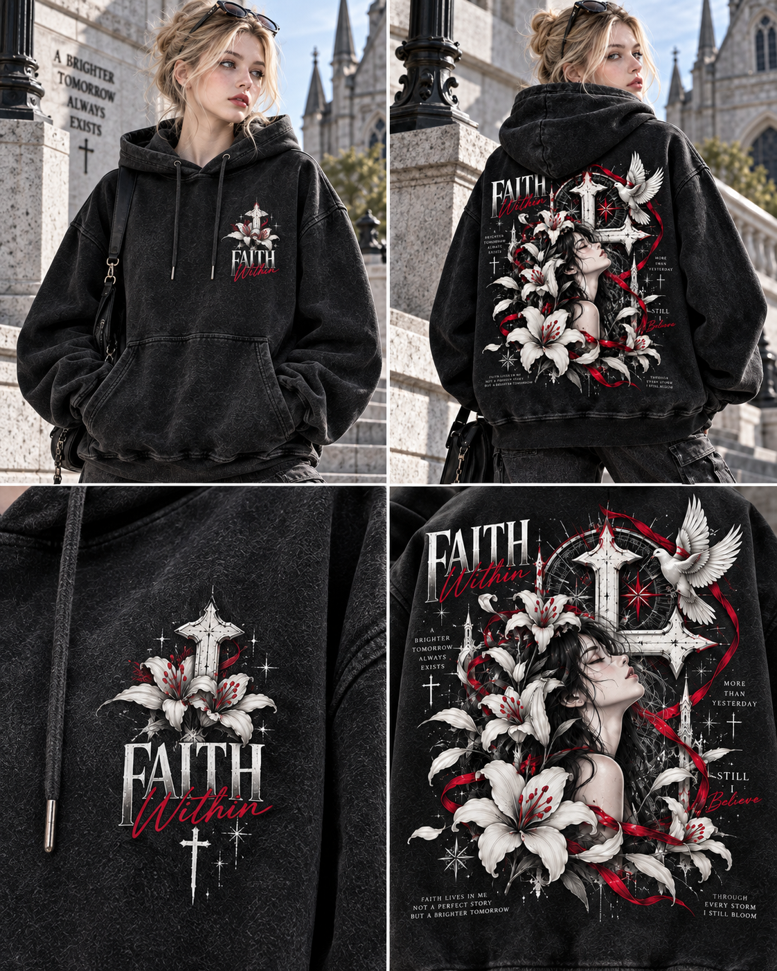 FAITH WITHIN – Vintage Gothic Hoodie