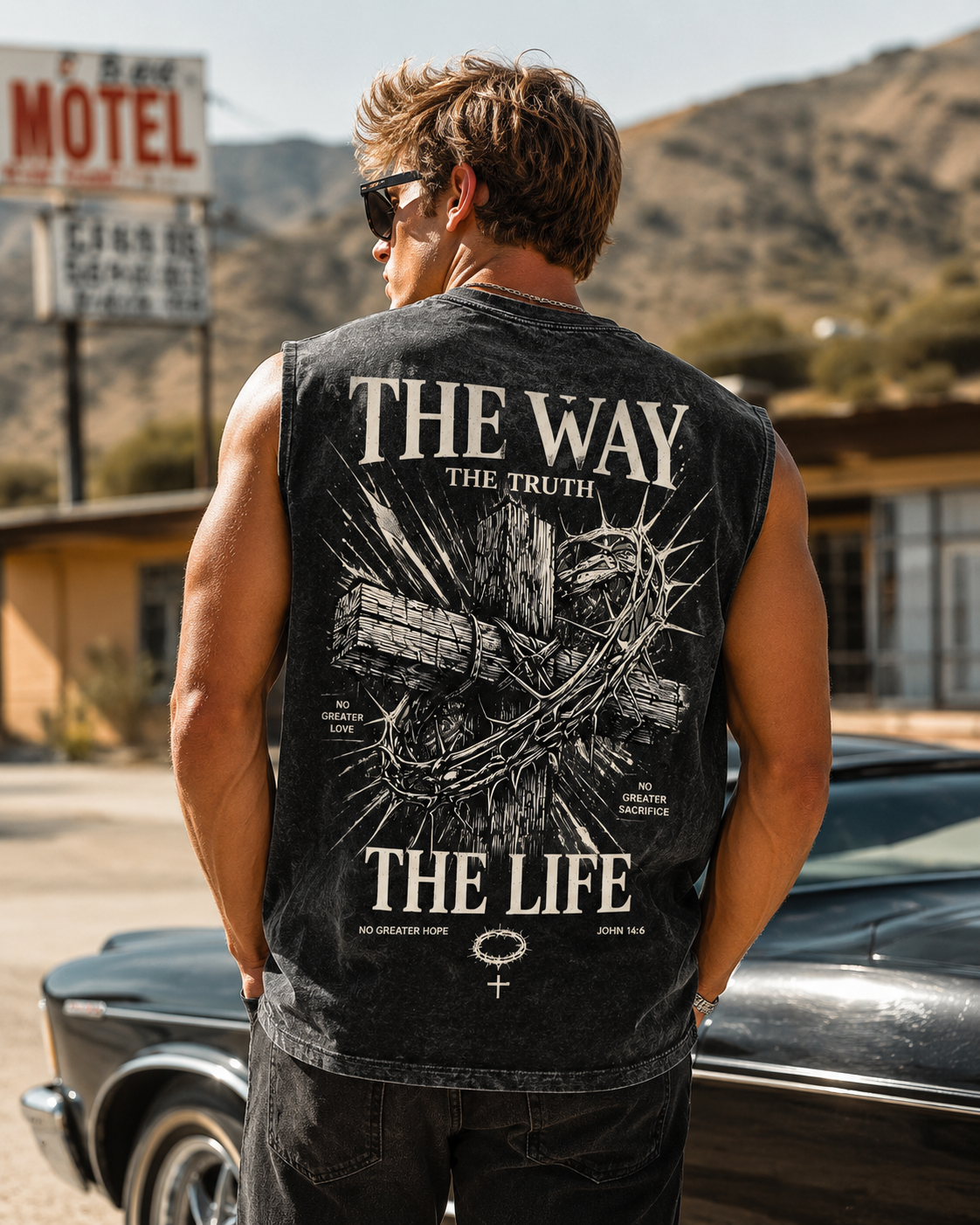Washed Black “The Way, The Truth, The Life” Tank Top
