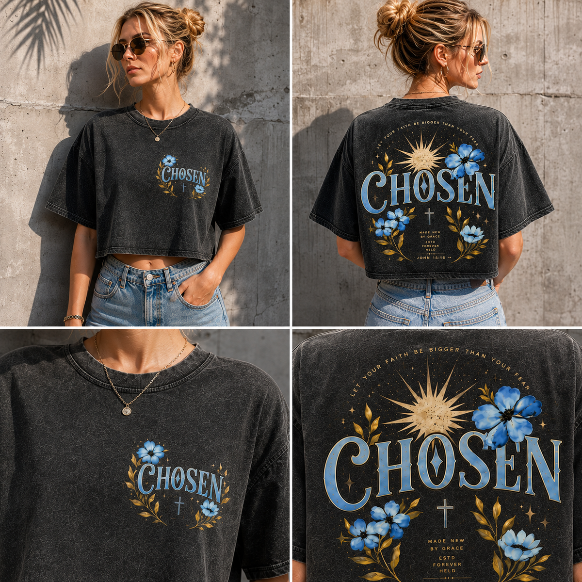 CHOSEN Faith Vintage Crop Top