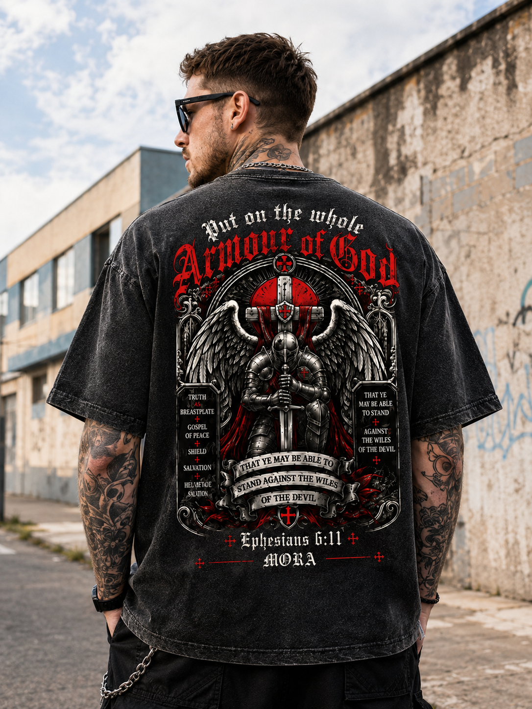 Armour of God Washed Black Tee