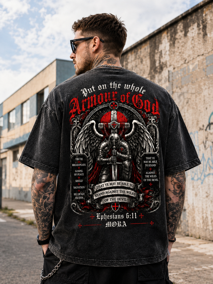 Armour of God Washed Black Tee