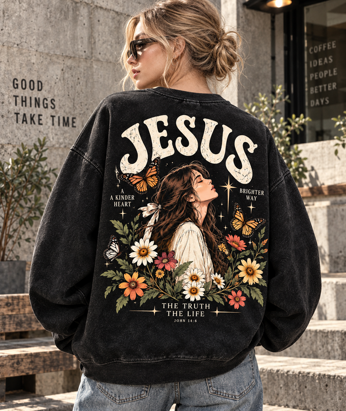 Jesus Floral Vintage Sweatshirt – Faith Inspired