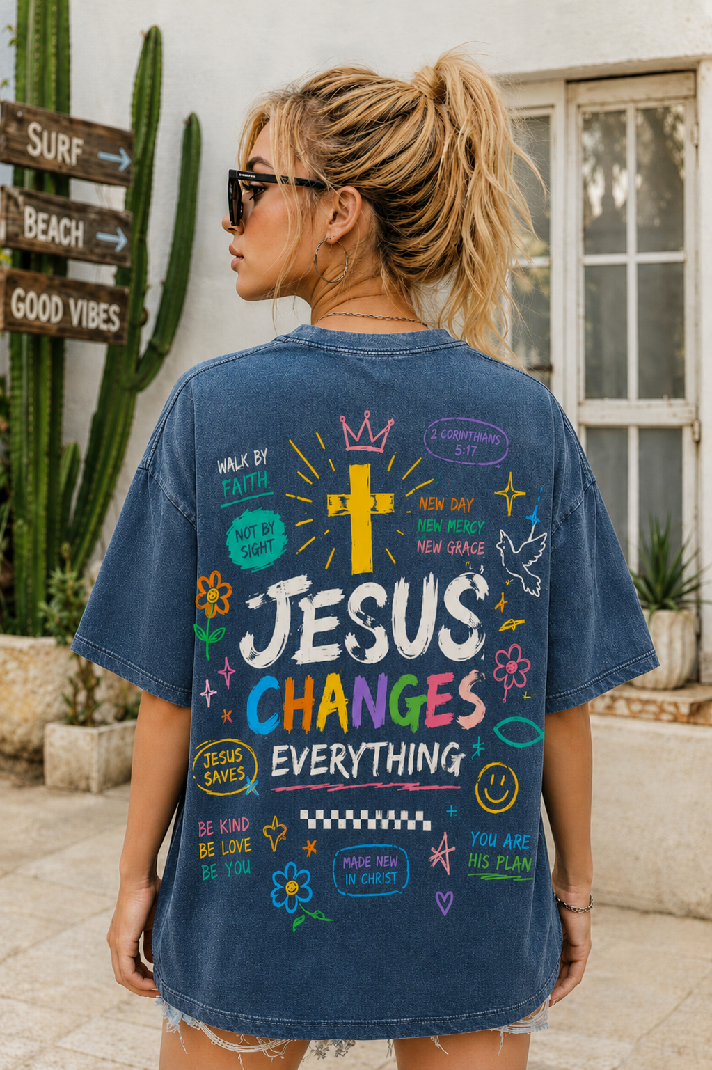 Jesus Changes Everything Oversized Graphic Tee