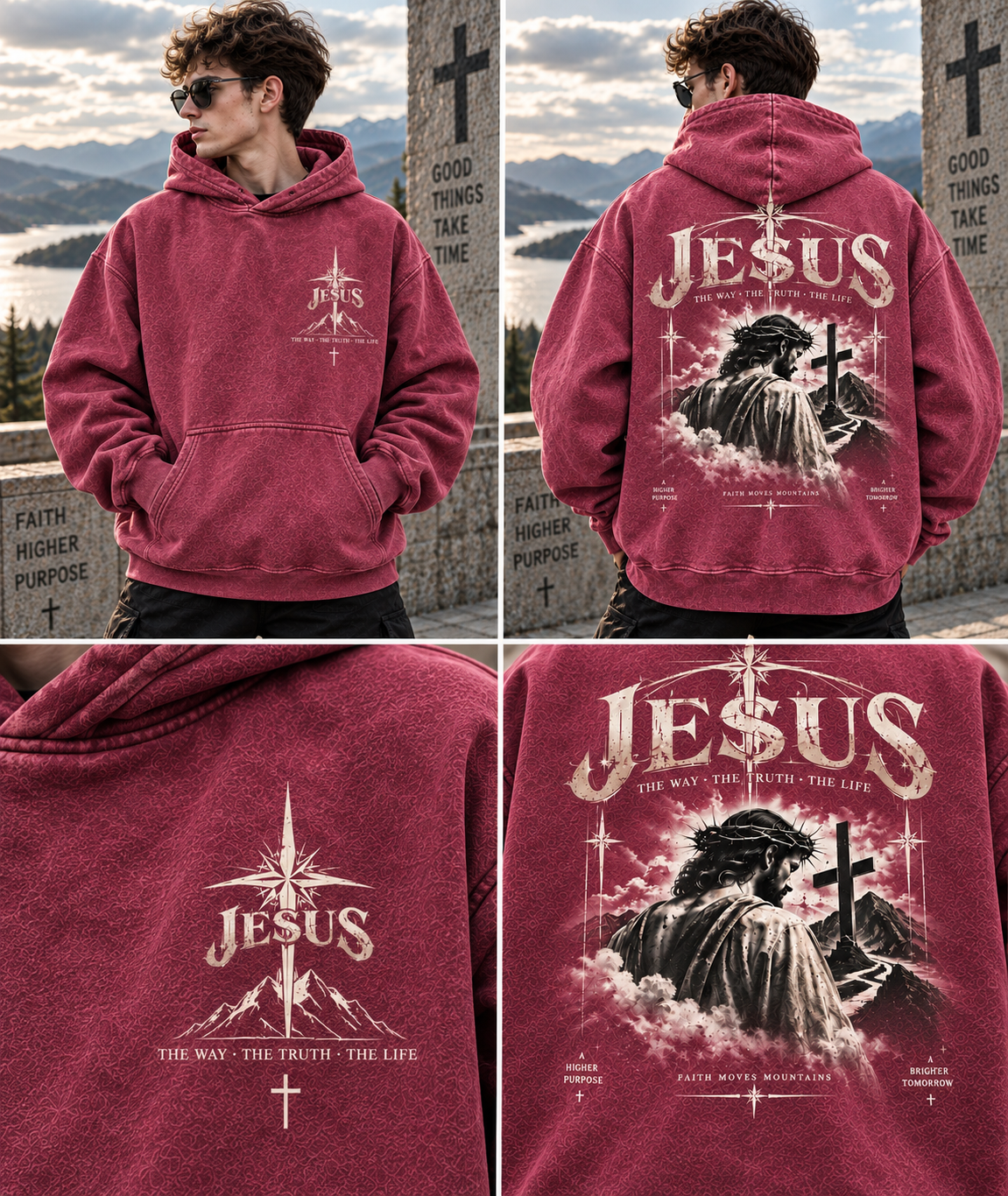 Jesus Faith Vintage Washed Hoodie