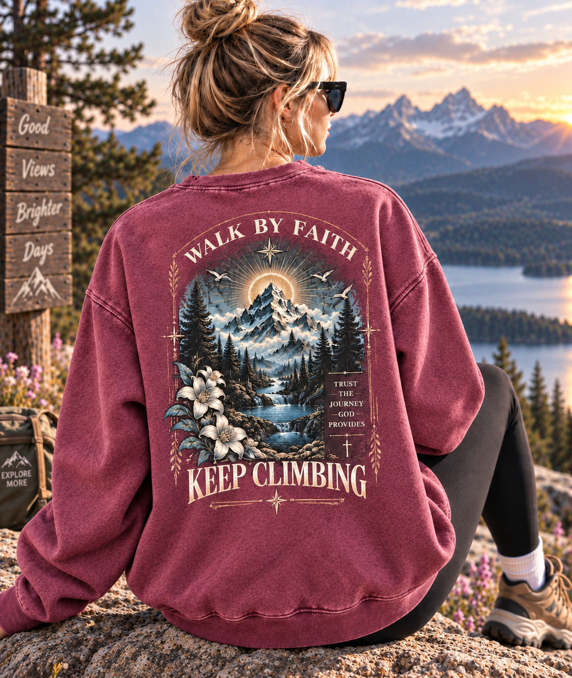 Walk by Faith Vintage Mountain Sweatshirt