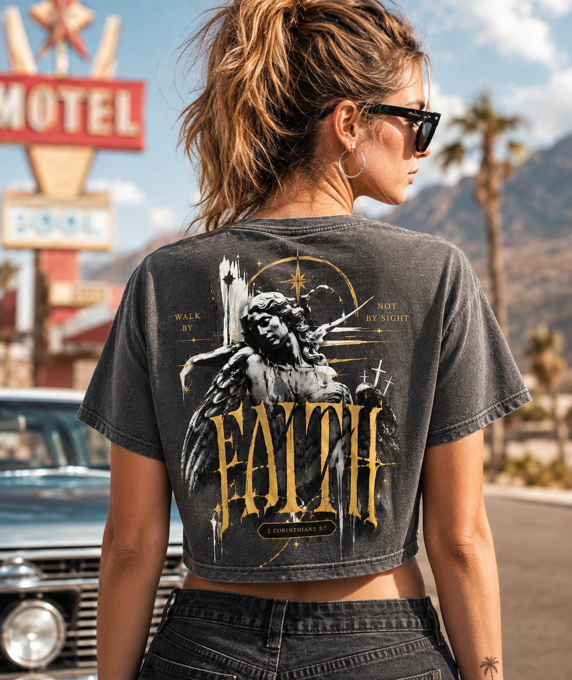 Faith Angel Crop Top – Vintage Faith Graphic Tee