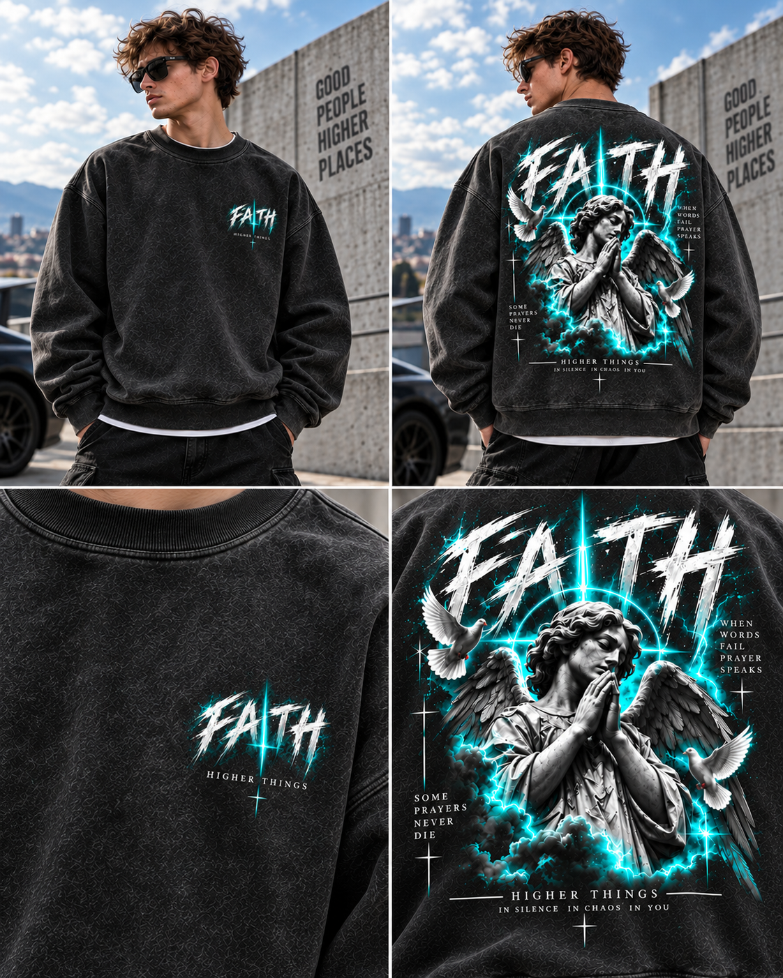 FAITH ANGEL – Higher Things Washed Sweatshirt