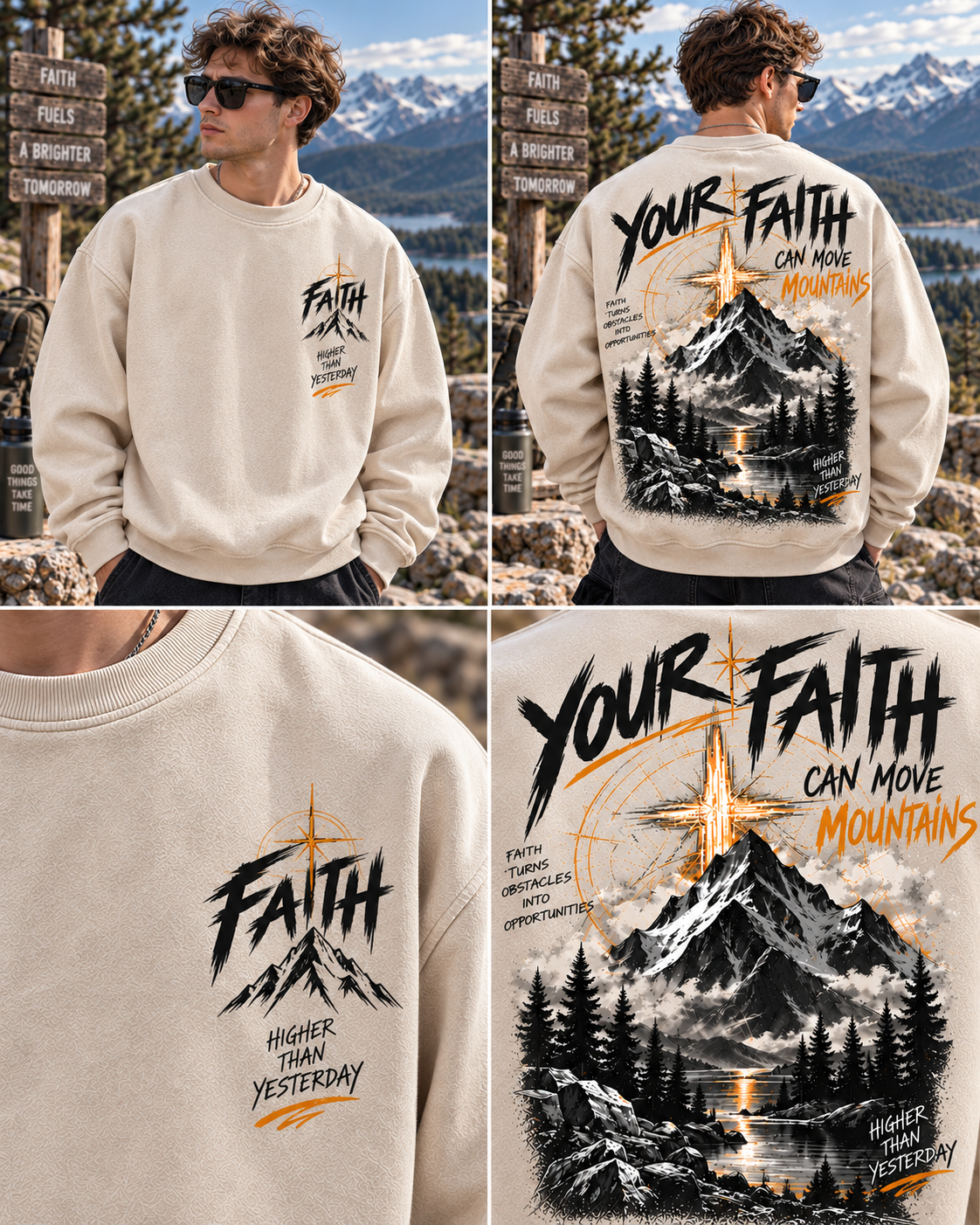 Faith Moves Mountains Vintage Sweatshirt