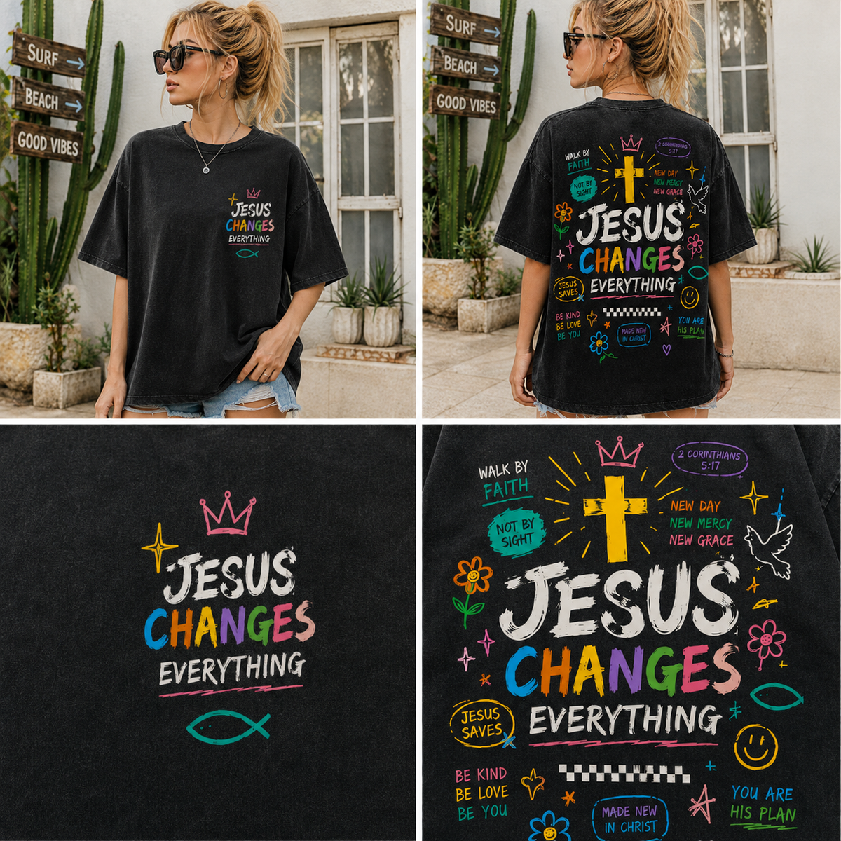 Jesus Changes Everything Oversized Graphic Tee