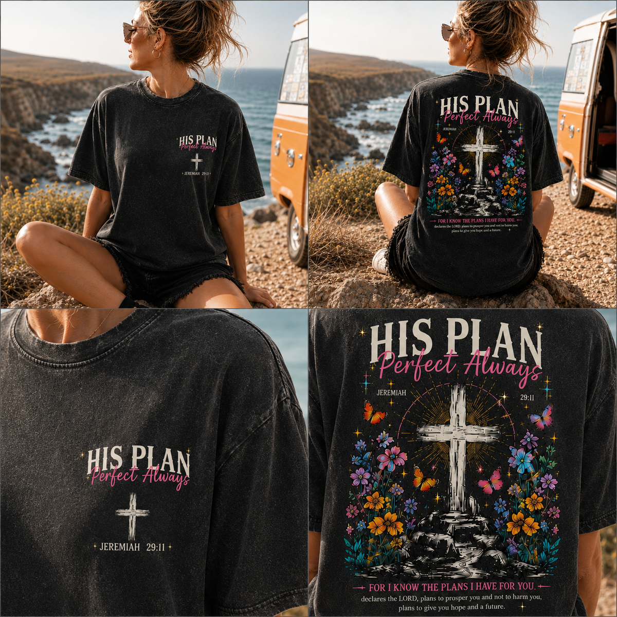 His Plan Vintage Cross T-Shirt – Faith Graphic Tee