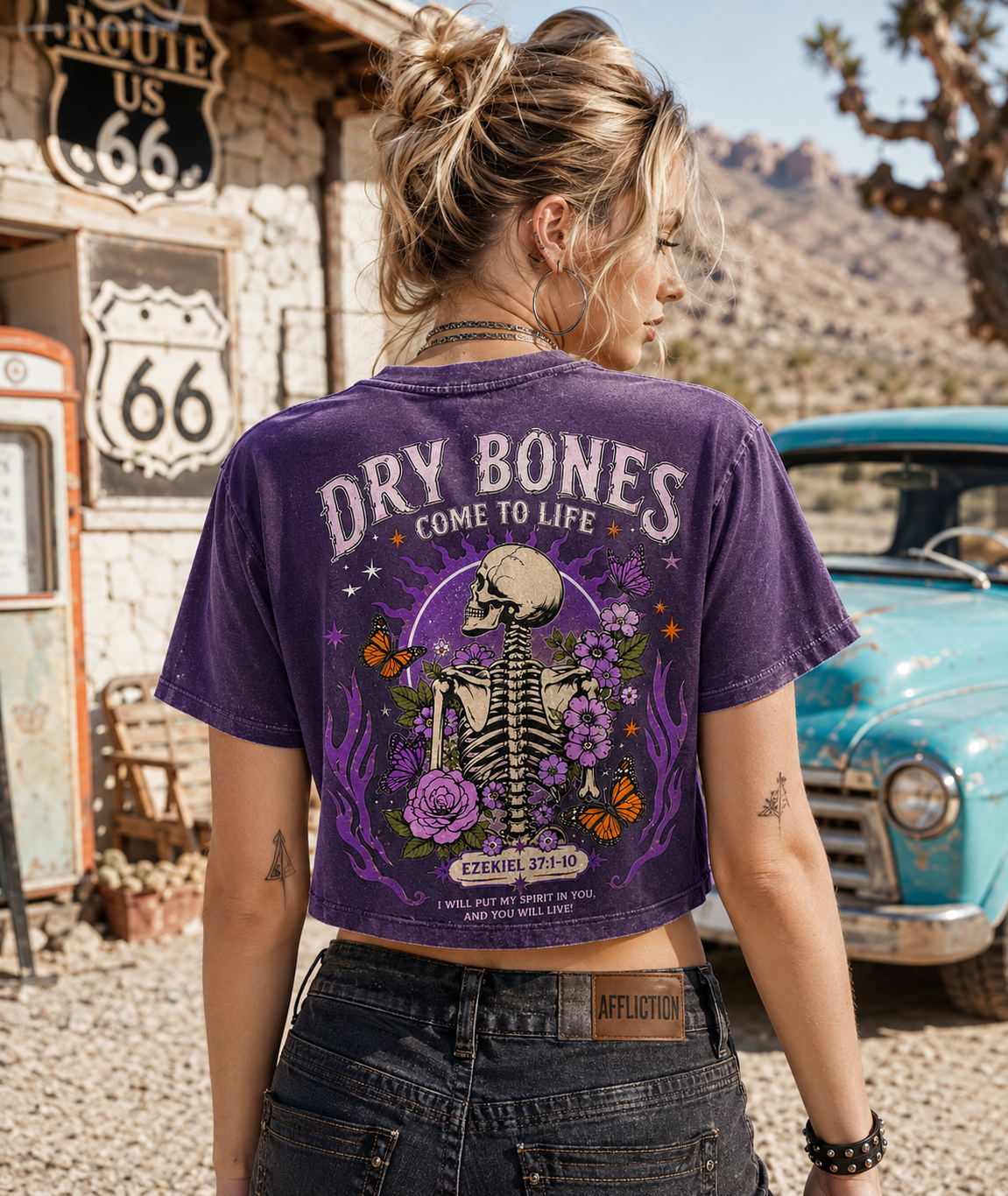 Dry Bones Come to Life – Vintage Skeleton Crop Top