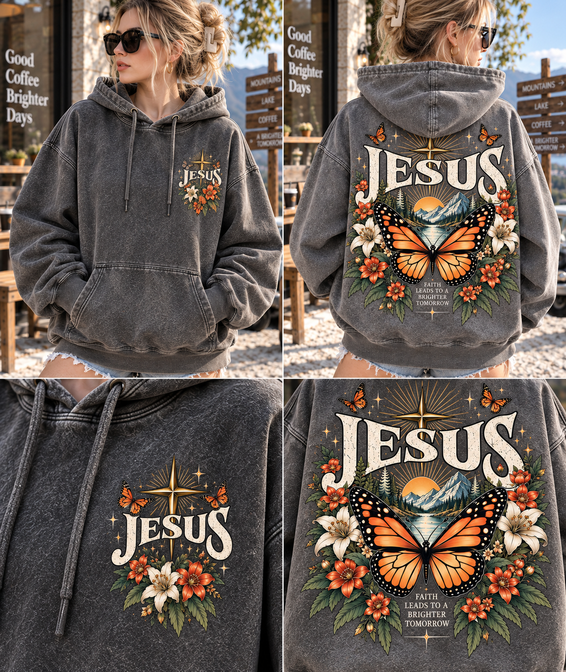 Vintage Faith Butterfly Hoodie 🦋