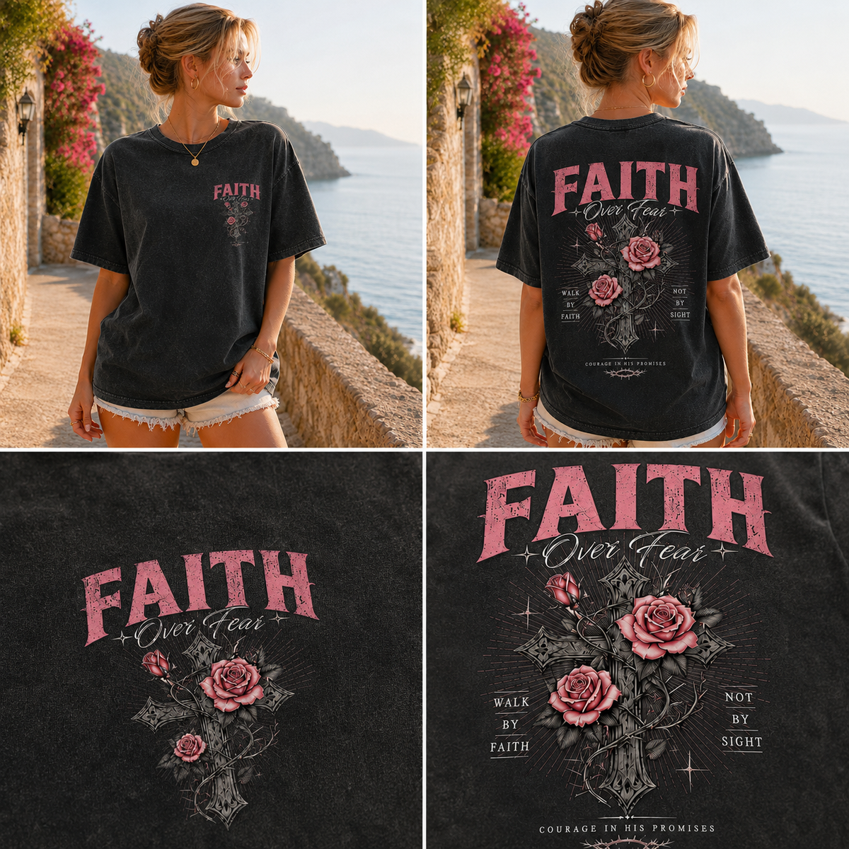 Faith Over Fear Vintage Washed T-Shirt