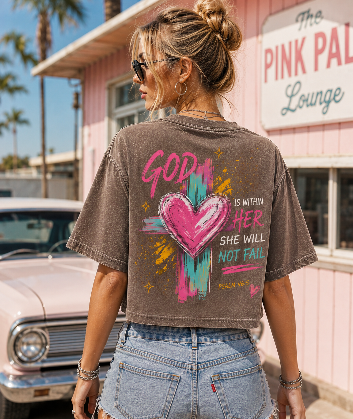 God Is Within Her – Vintage Faith Crop Top