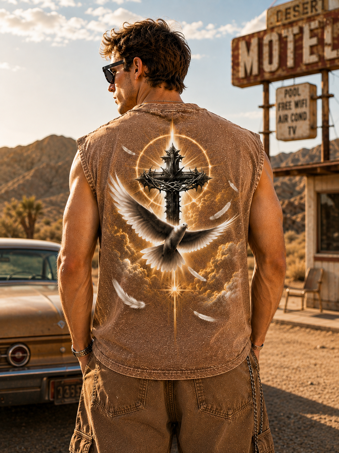 Faith Over Fear – Washed Black Muscle Tee