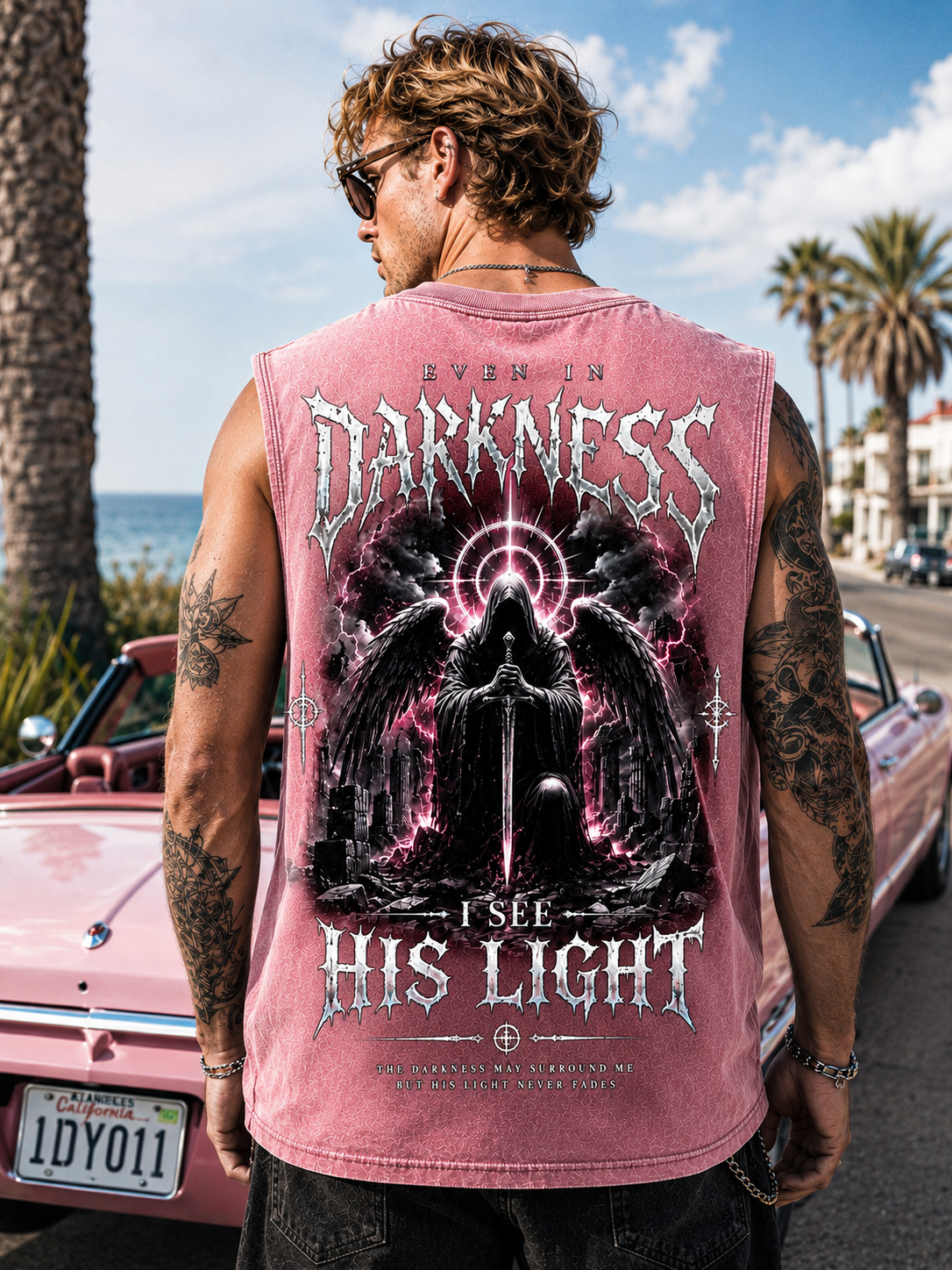Darkness & Light Washed Black Tank Top