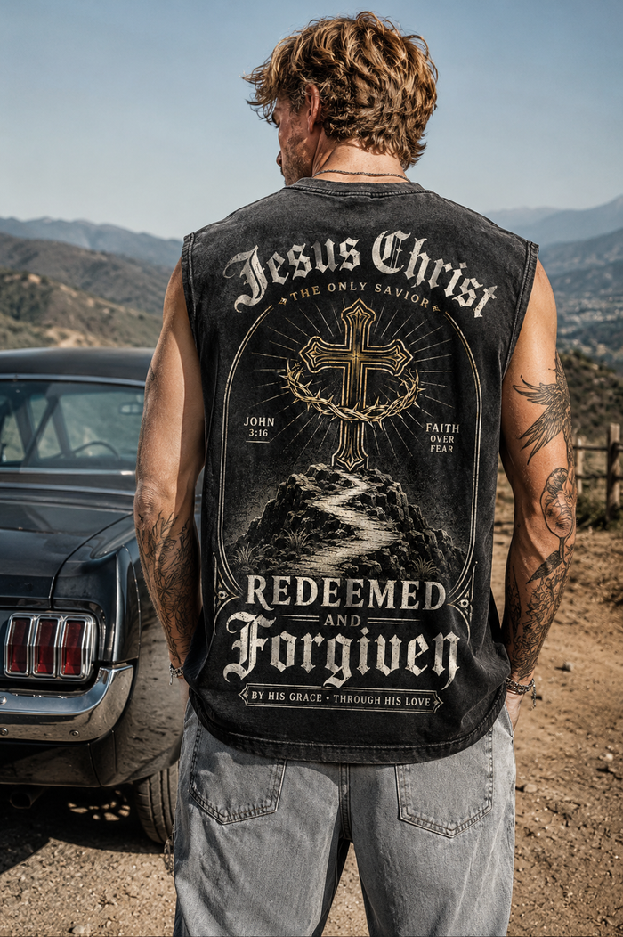 Washed Faith — Redeemed & Forgiven Muscle Tee