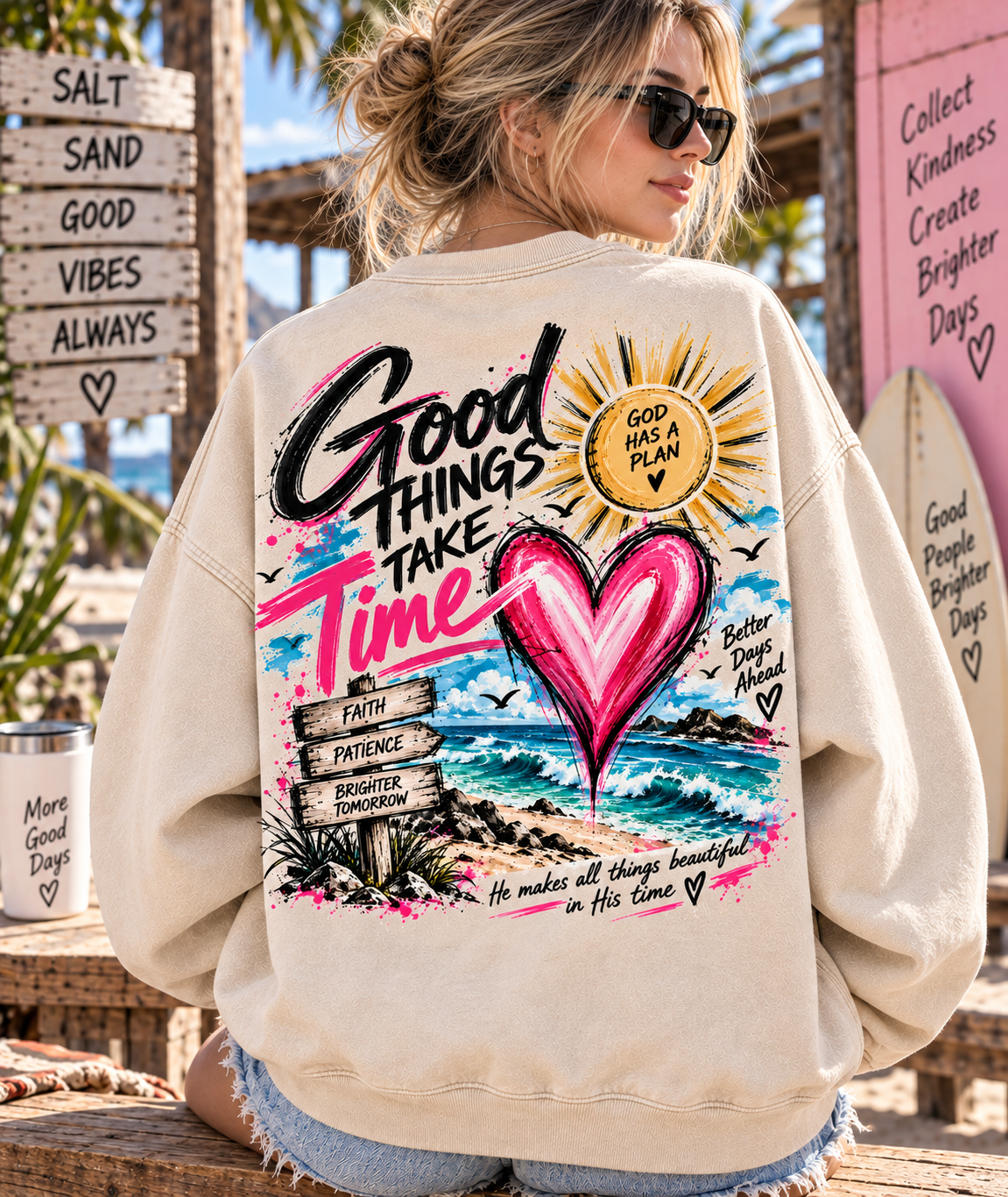 Good Things Take Time – Faith & Hope Vintage Sweatshirt