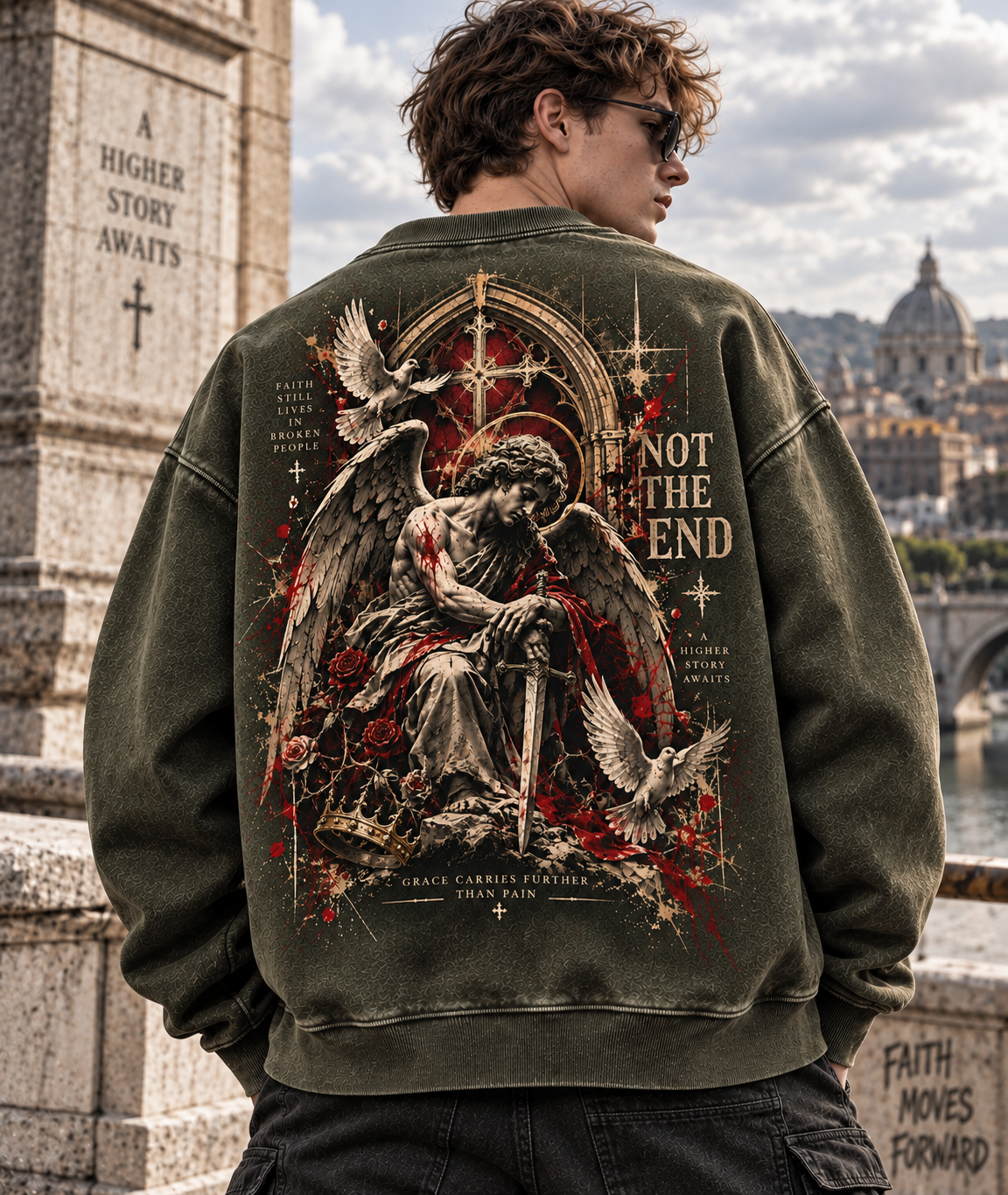 Not The End – Gothic Angel Vintage Sweatshirt