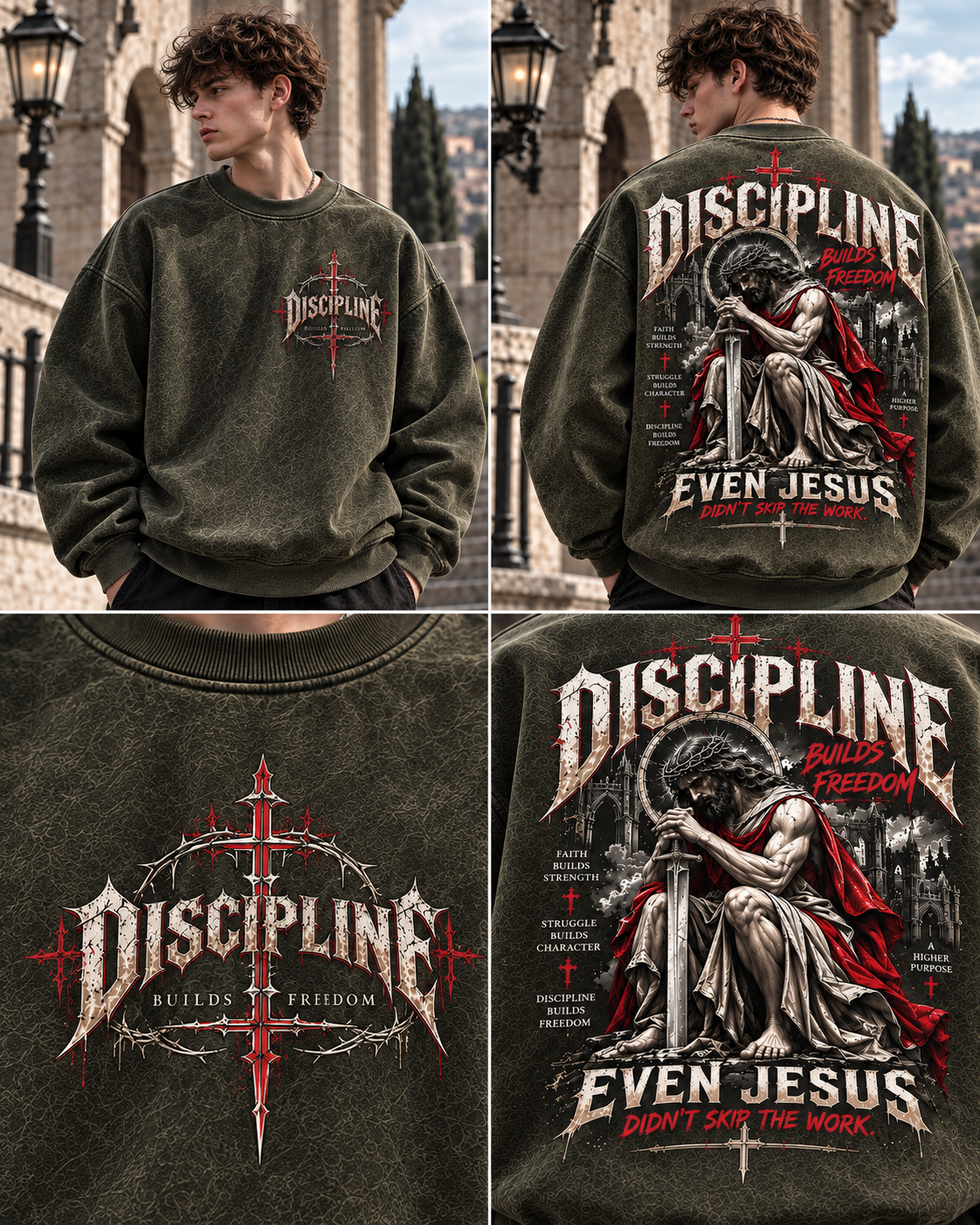 Discipline Builds Freedom – Vintage Gothic Sweatshirt