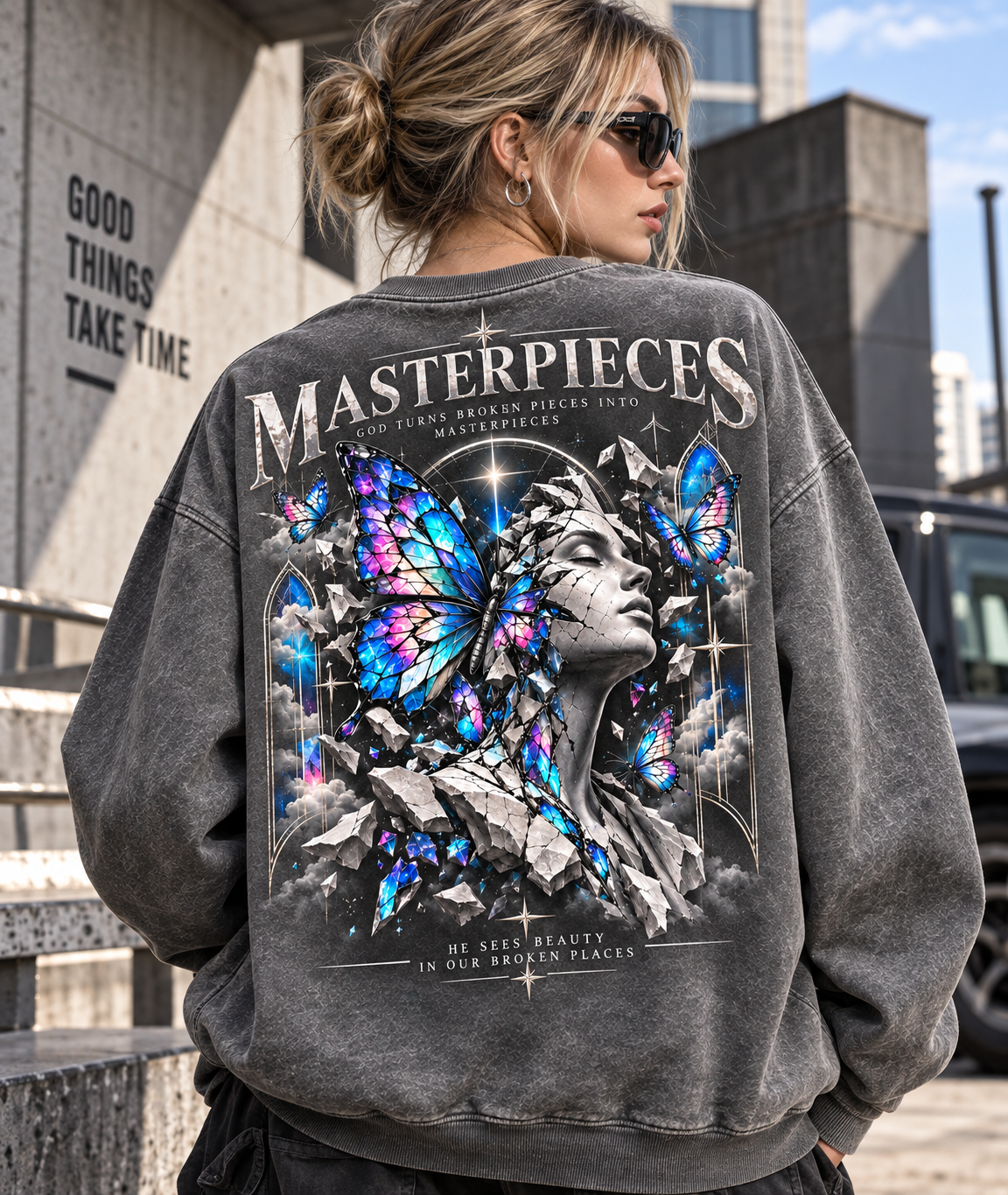 Masterpieces Butterfly Vintage Sweatshirt