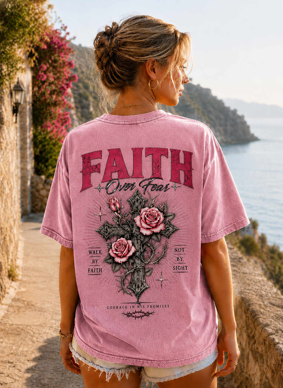 Faith Over Fear Vintage Washed T-Shirt