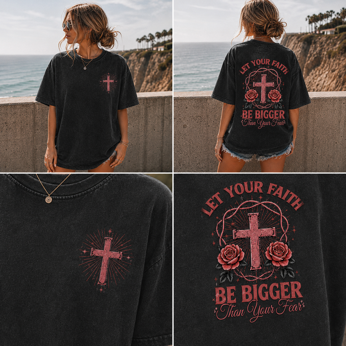 Faith Over Fear – Vintage Washed Graphic Tee