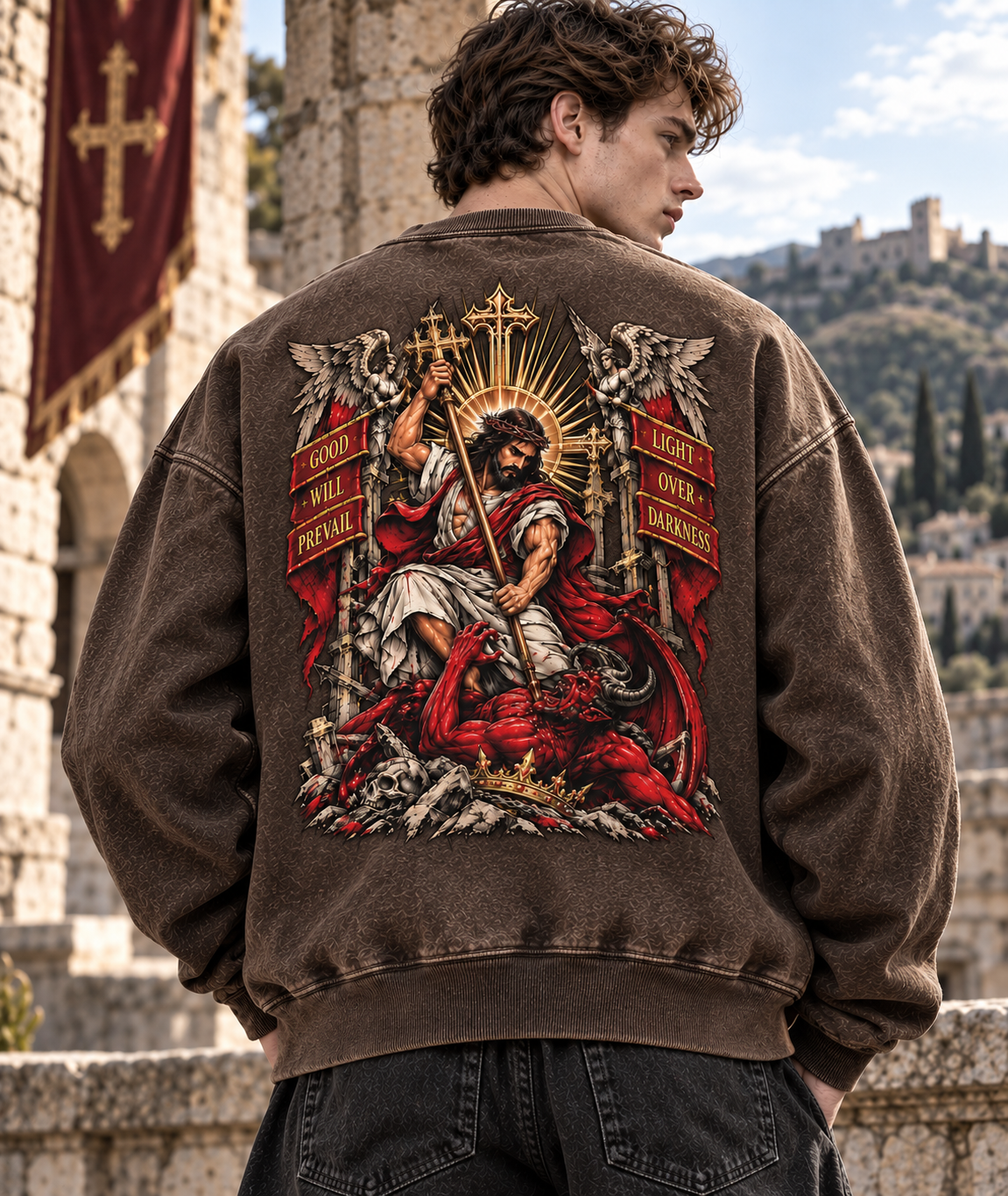 Good Will Prevail – Vintage Faith Washed Sweatshirt