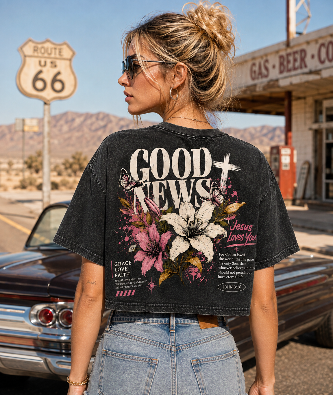 Good News Vintage Crop Top