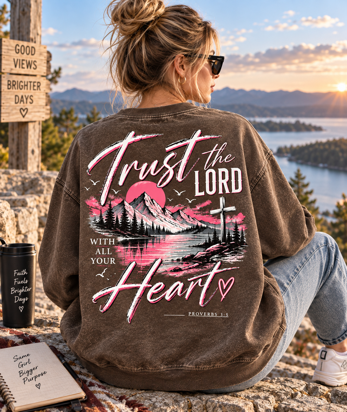Trust The LORD Heart – Vintage Faith Sweatshirt