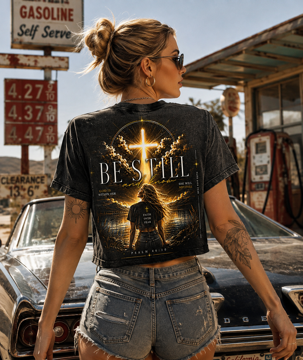 Be Still Vintage Faith Crop Tee