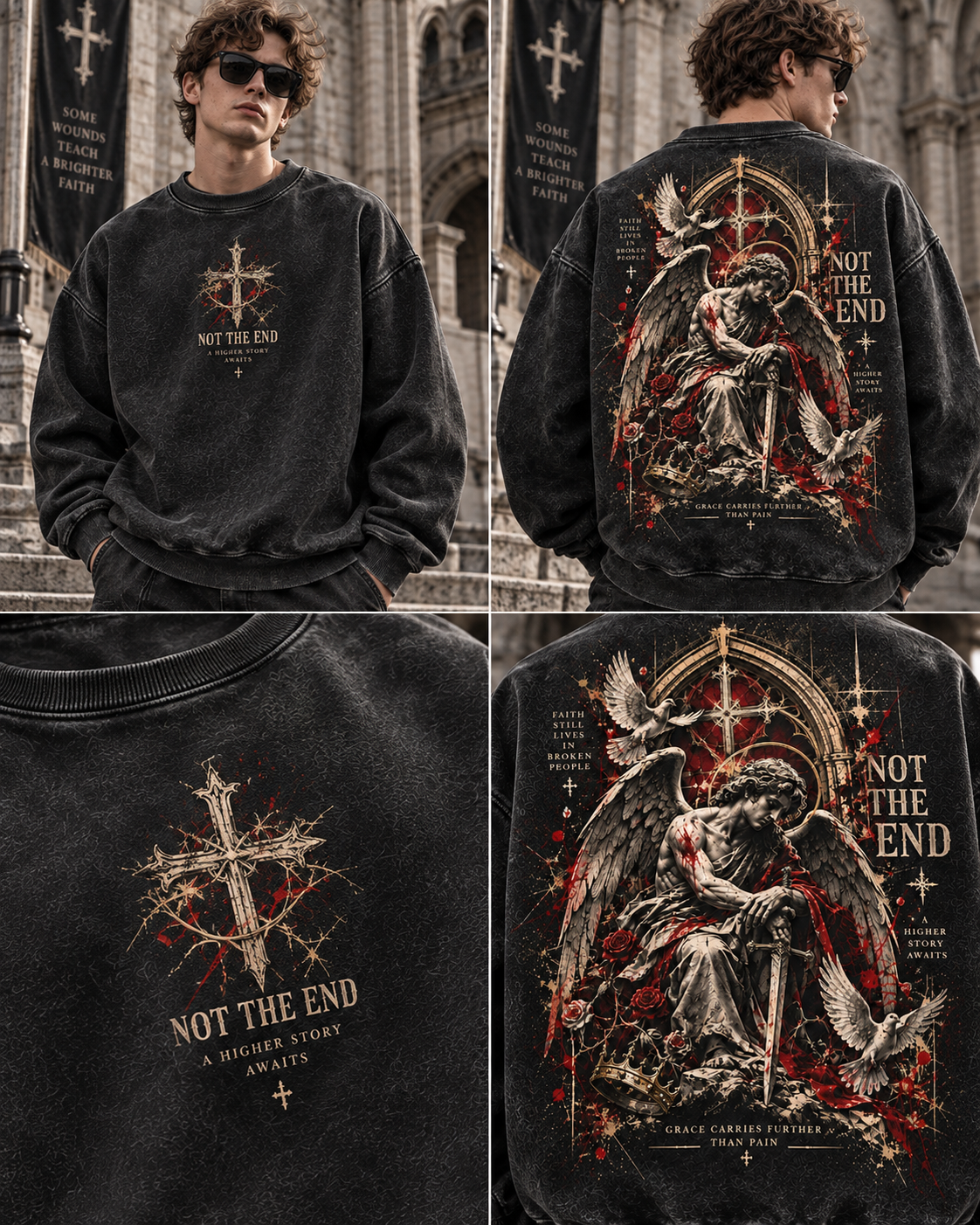 Not The End – Gothic Angel Vintage Sweatshirt