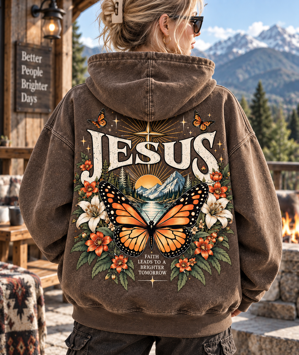 Vintage Faith Butterfly Hoodie 🦋
