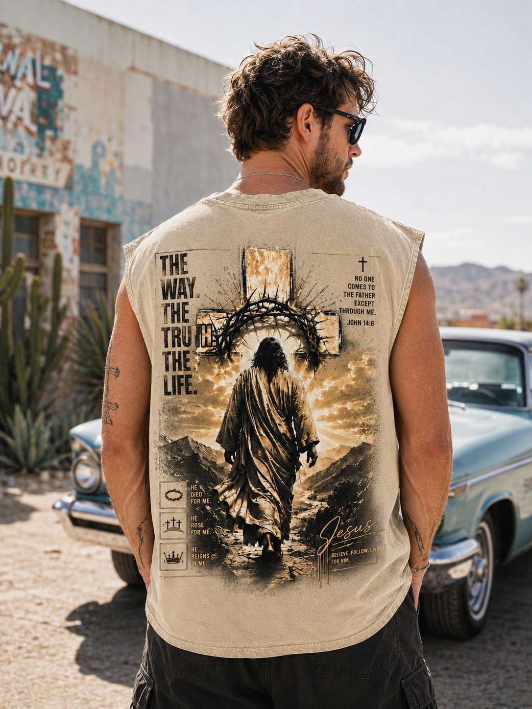 Jesus Faith Washed Black Muscle Tee