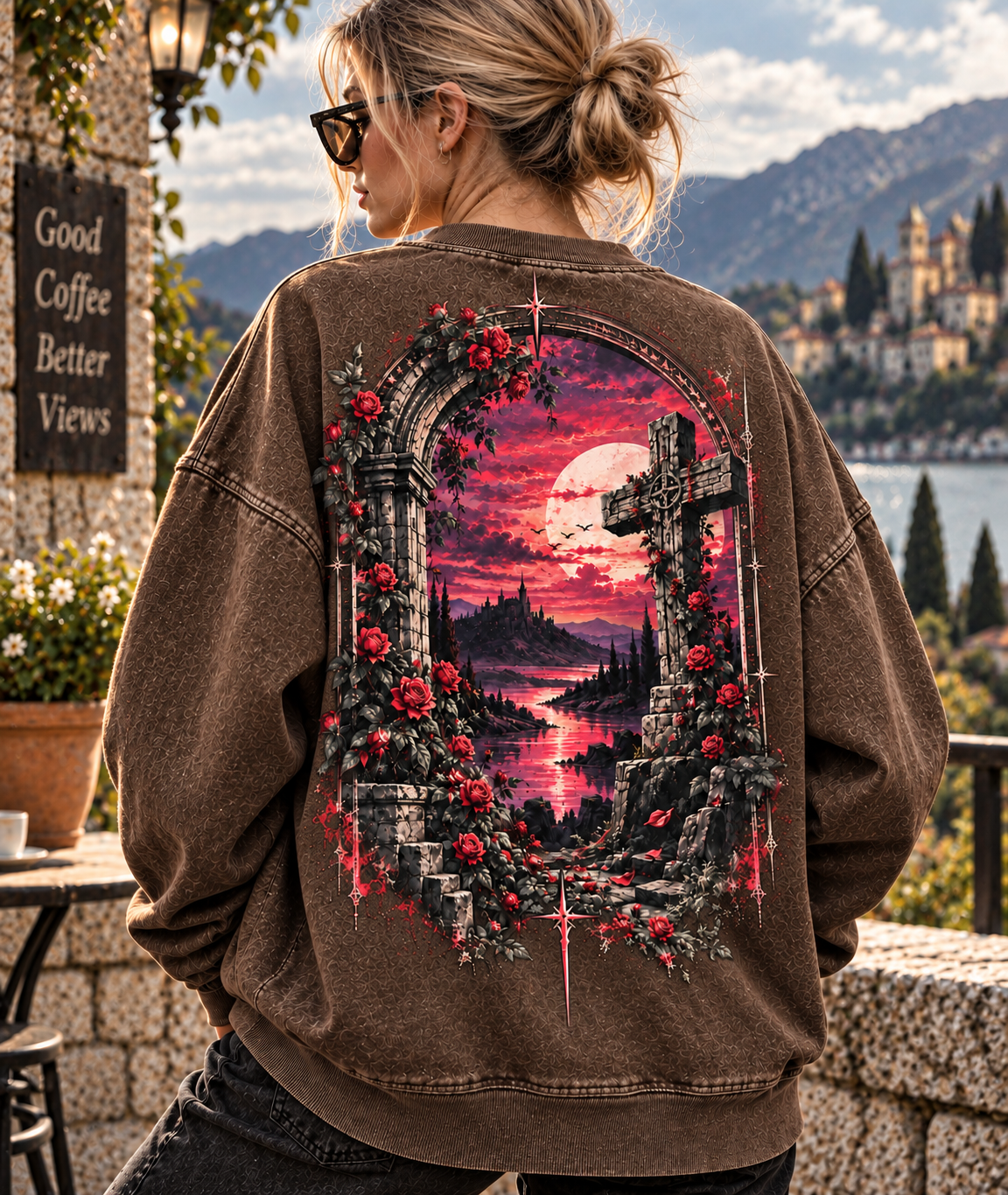 Gothic Rose Sunset Sweatshirt