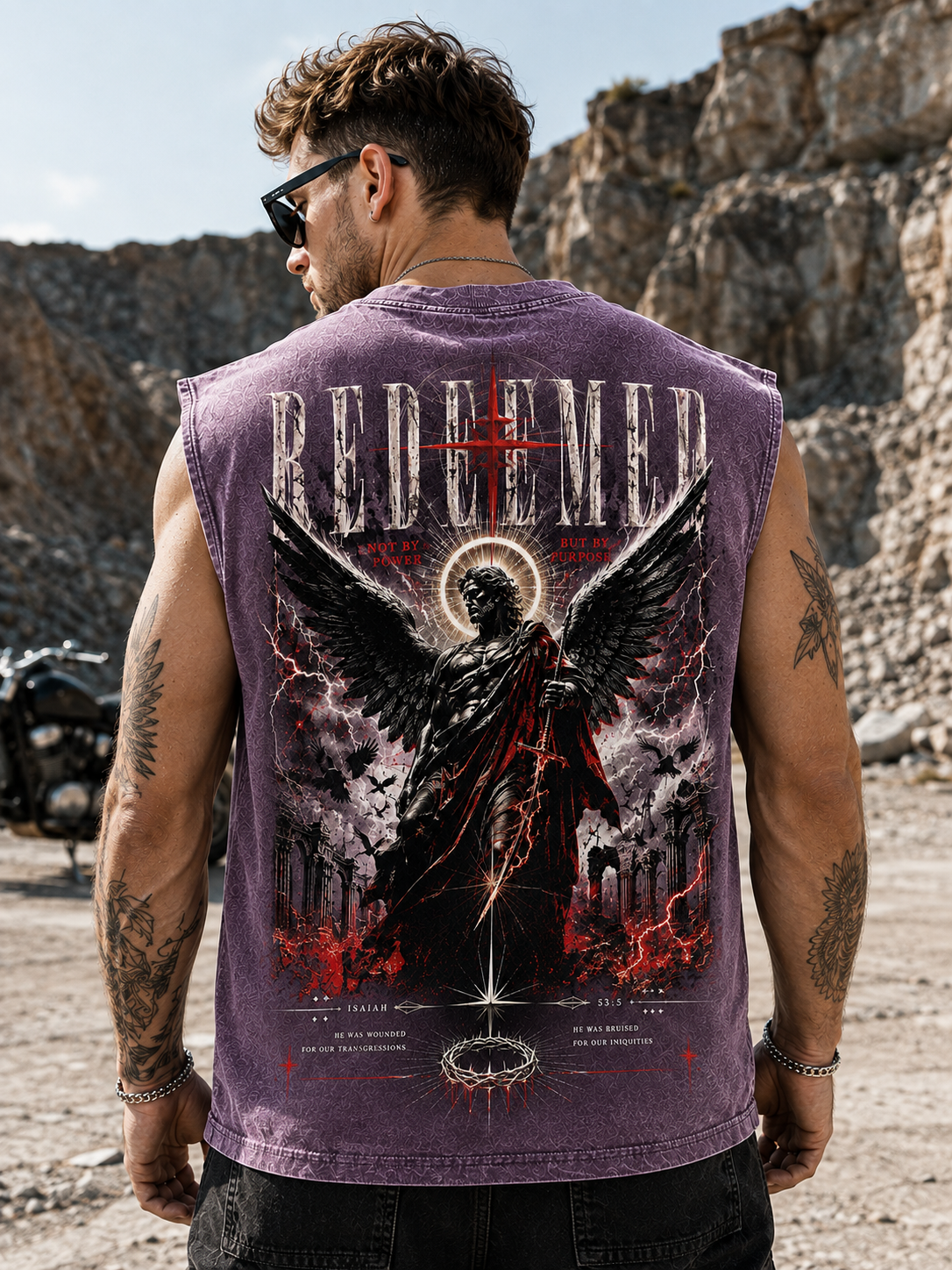 Redeemed Angel Washed Black Tank