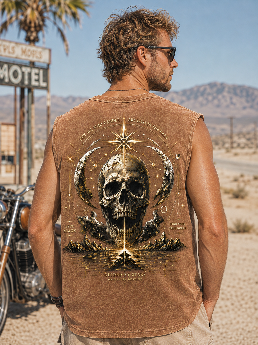 Guided by Stars Washed Black Muscle Tee