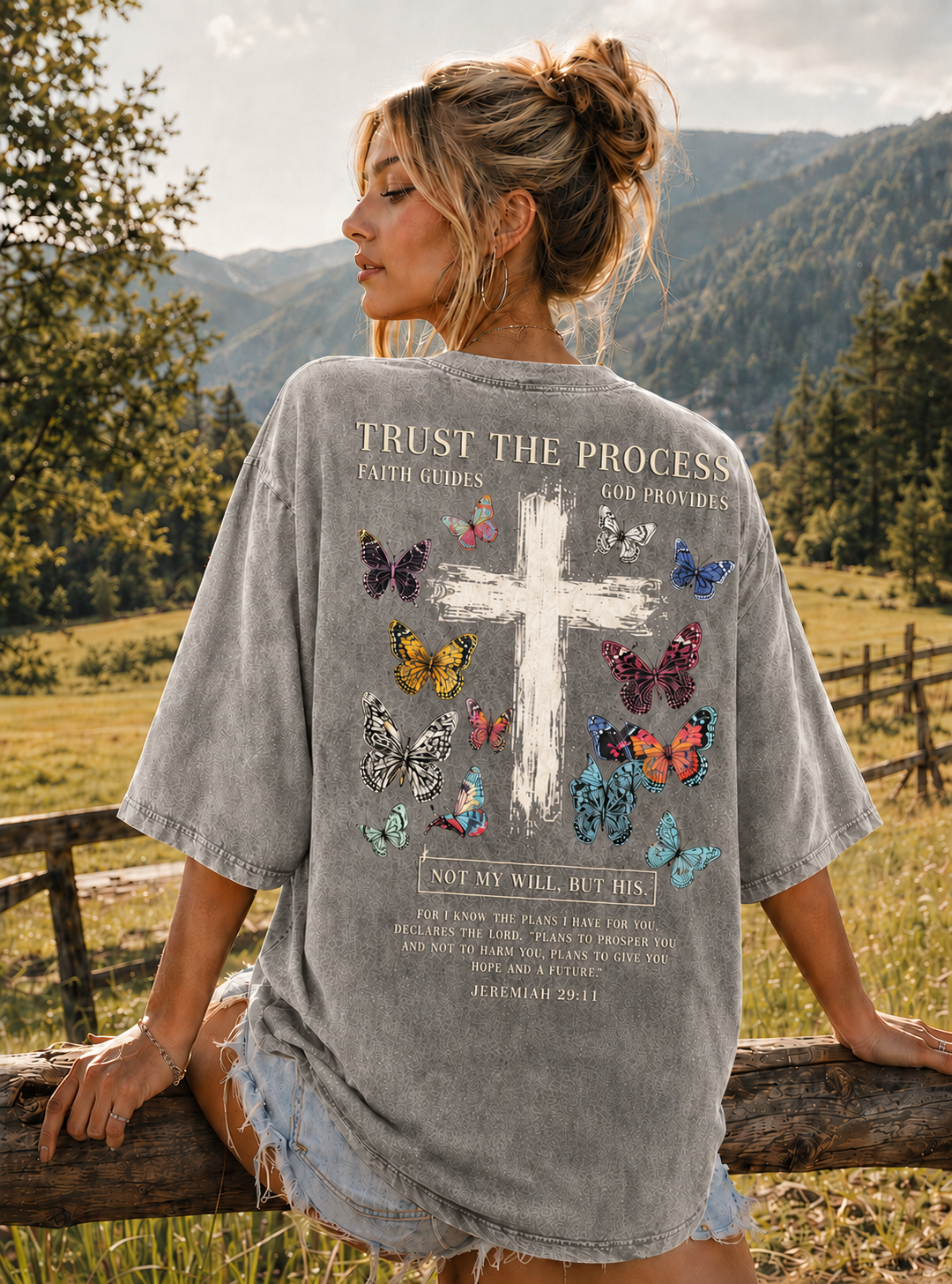 Trust The Process Butterfly Cross Tee