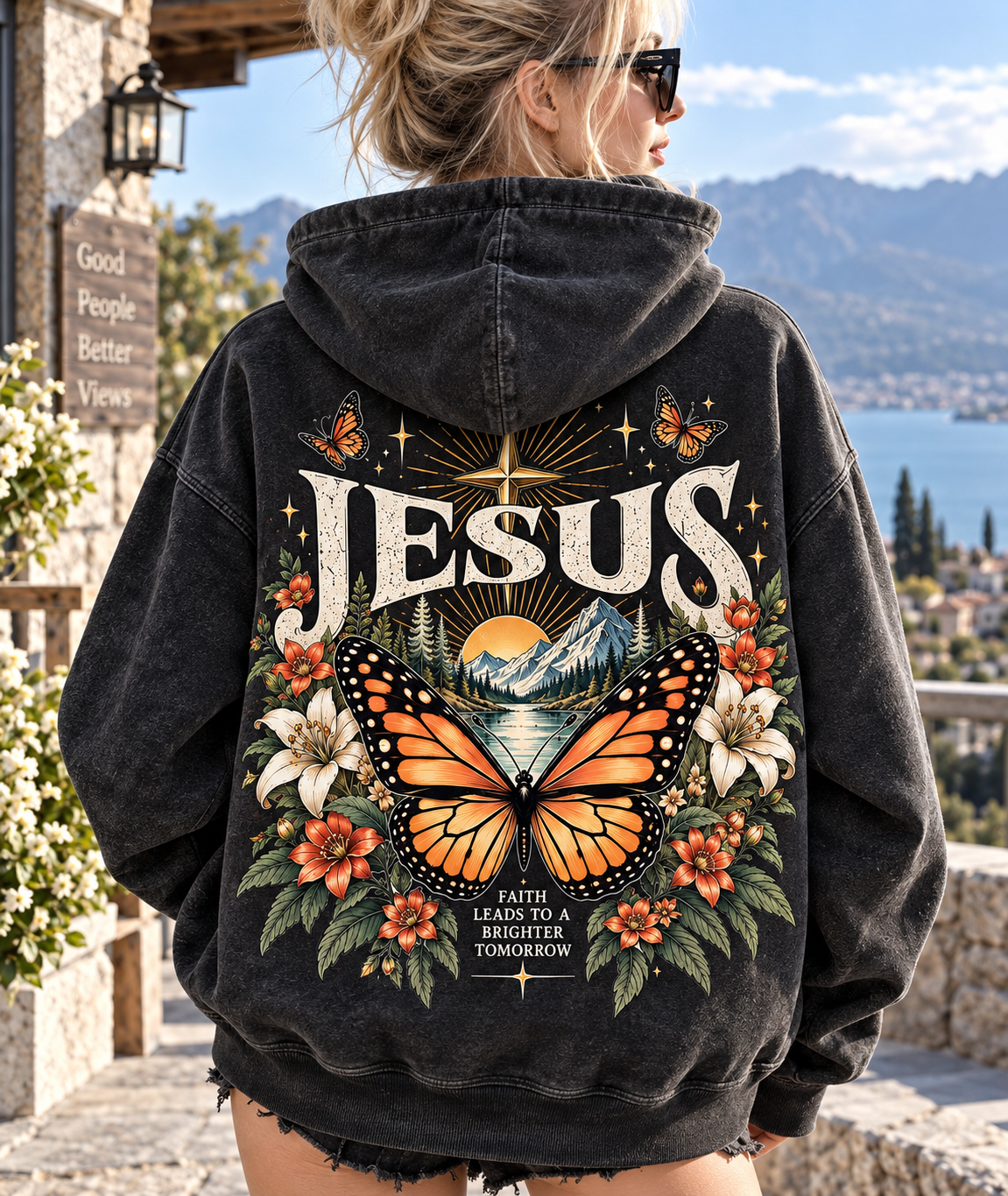 Vintage Faith Butterfly Hoodie 🦋