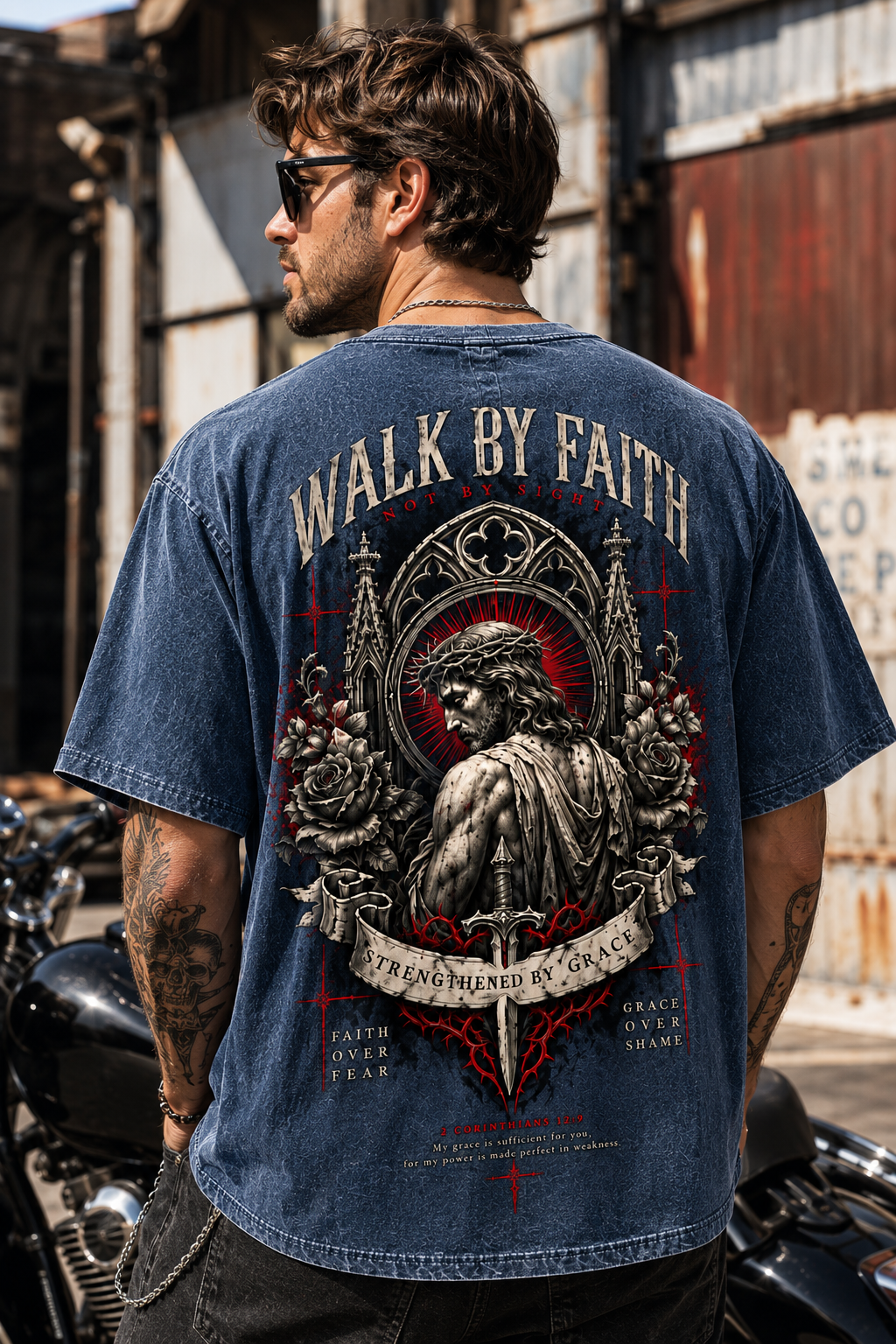Walk By Faith Vintage Gothic T-Shirt