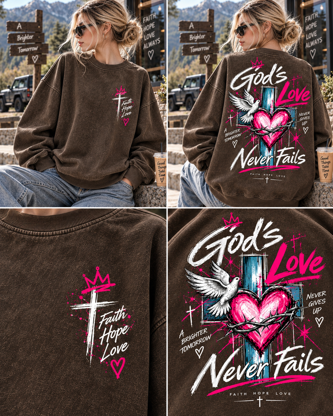 Faith Hope Love – Never Fails Vintage Sweatshirt