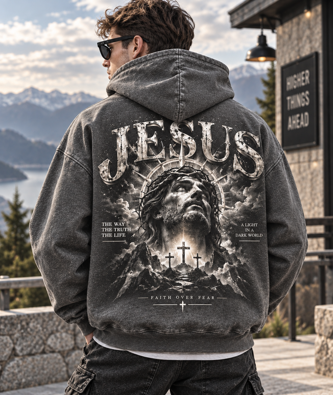 🔥 Jesus Faith Over Fear Vintage Hoodie