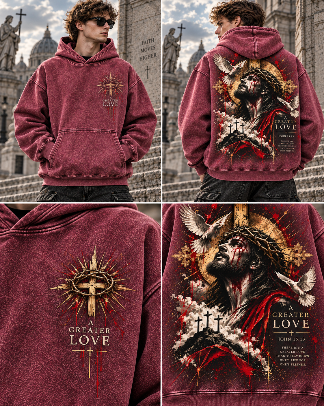 A Greater Love Vintage Hoodie