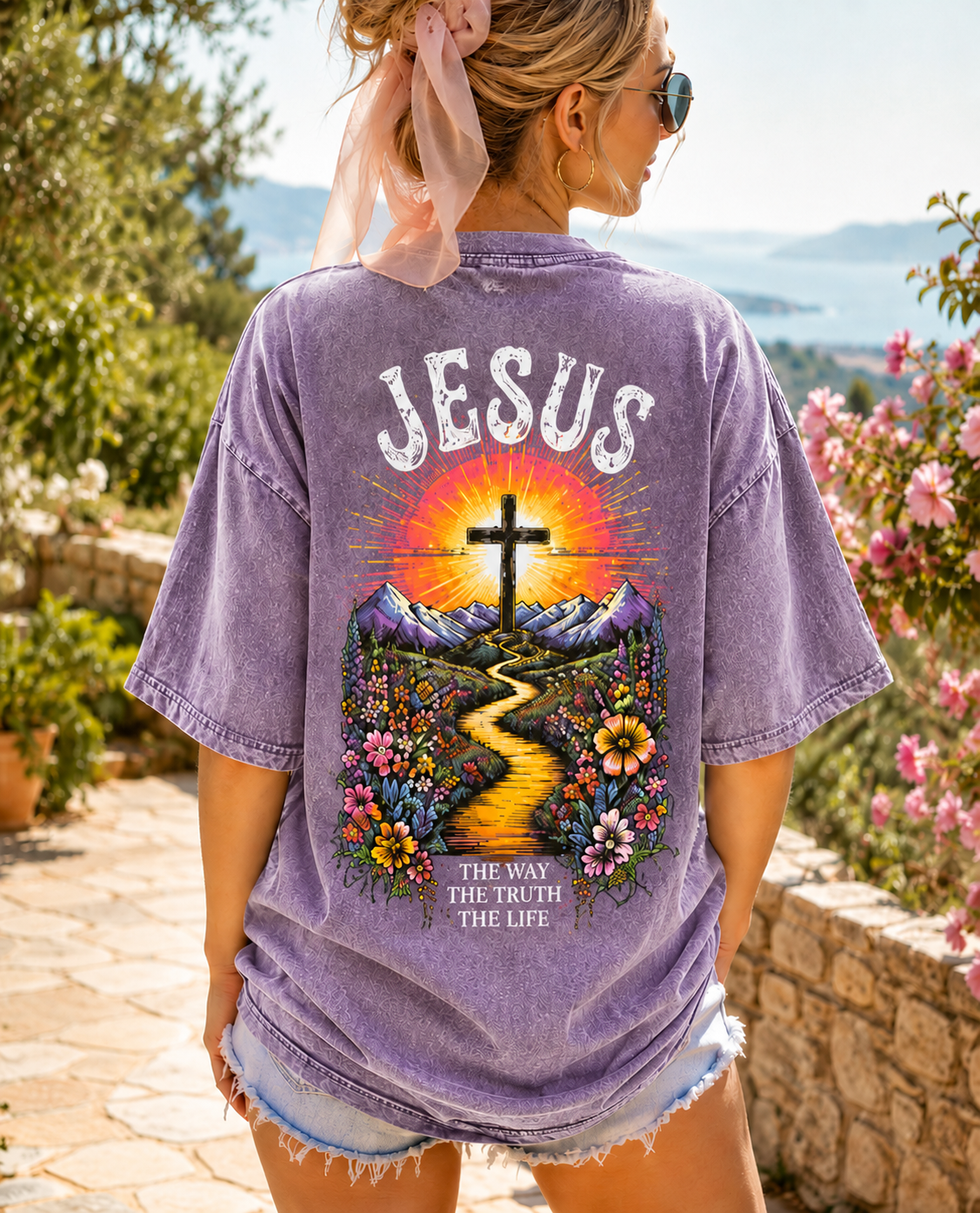 JESUS Vintage Washed Tee – The Way, The Truth, The Life